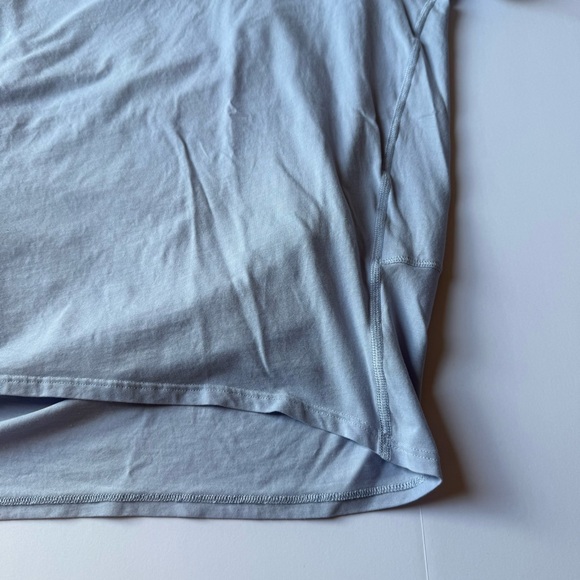 Lululemon Back in Action Short Sleeve Shirt Pima Blue Linen Large - Picture 5 of 9